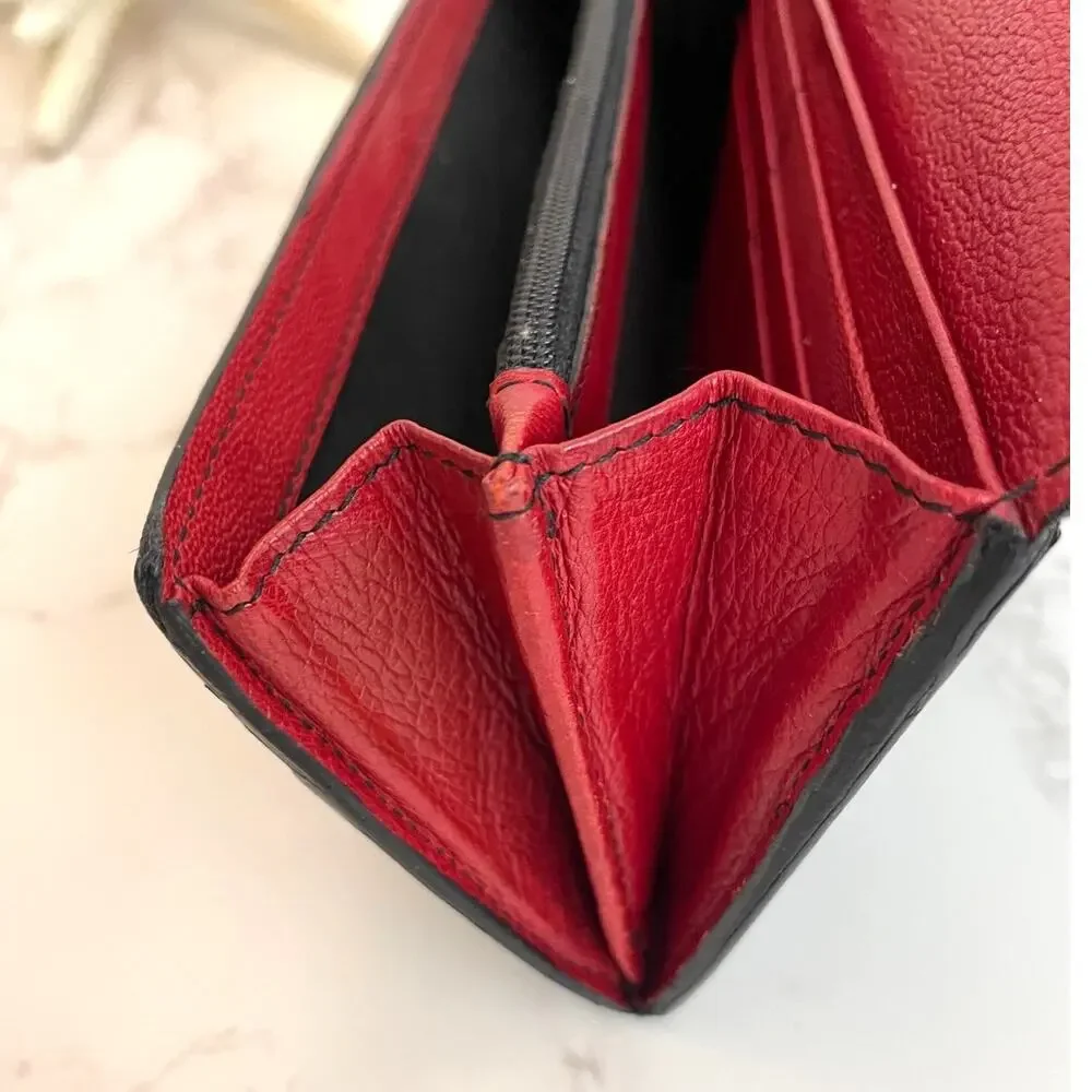 VINTAGE YVES SAINT LAURENT Continental Flap Wallet, Black Leather GUC - Picture 11 of 13